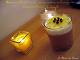 Verrine de mousse au chocolat au lait sous son manteau de fromage blanc, carpaccio d'ananas