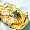 Omelette printanière, asperges vertes et pousses d'épinards